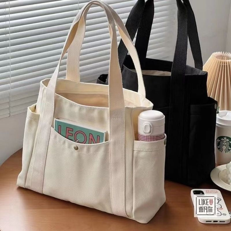 <<READY STOCK>> Tokyo Casual Canvas Tote Bag With Side Pocket