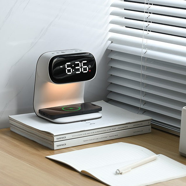 V2 Modern Multifunctional Wireless Charging Pad + LED Lamp + Display Clock (5 - 9 Working Days Delivery)