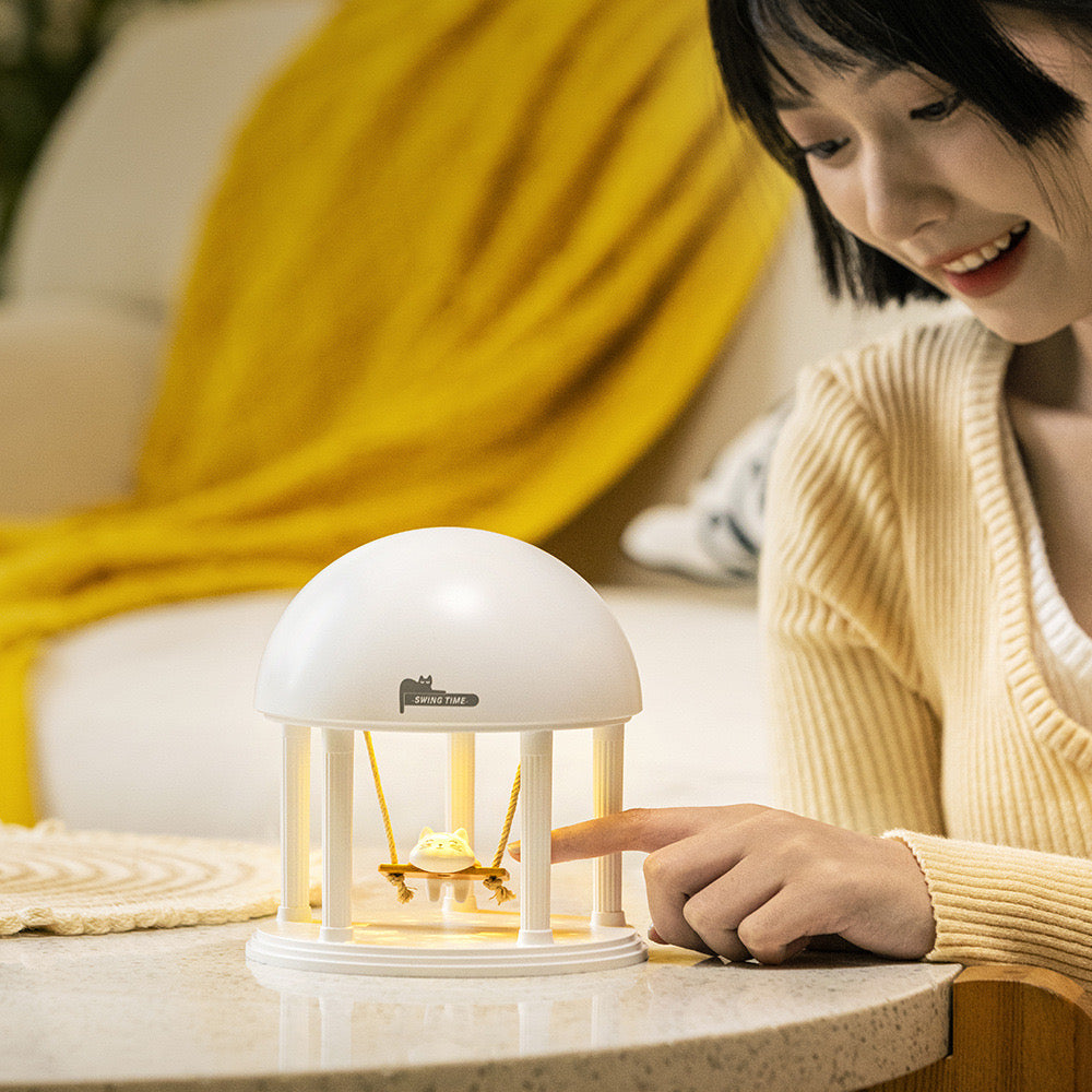 << READY STOCK >> Kitty In A Swing Bluetooth Speaker + Projection Night Lamp