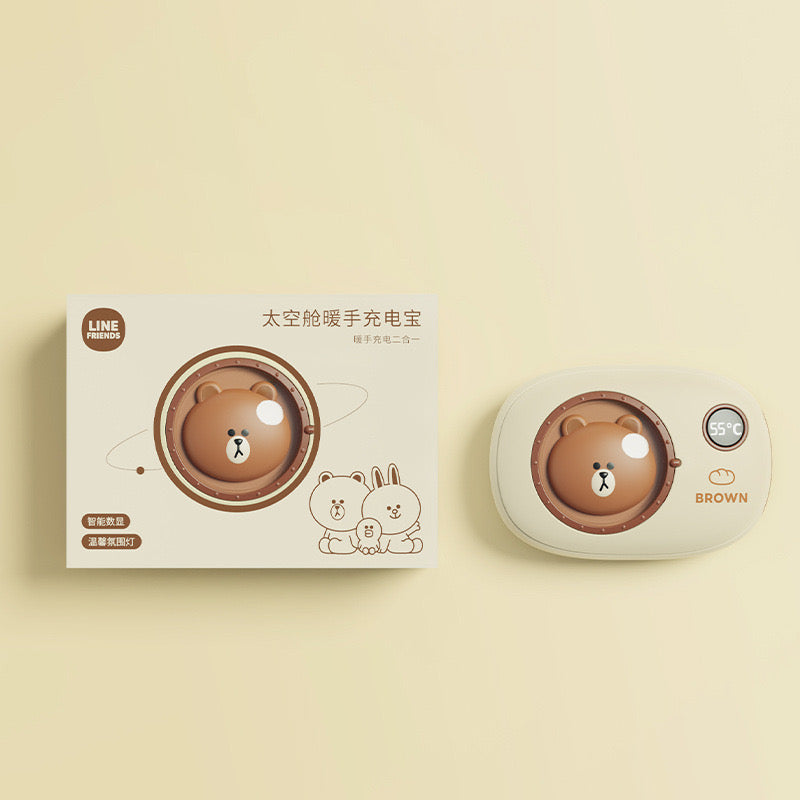 << READY STOCK >> LINE FRIENDS Space Pod Powerbank + Handwarmer