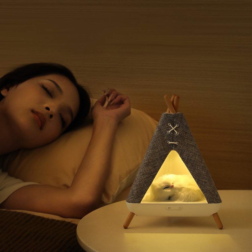 Cat-In-A-Hut Bluetooth Speaker + LED Night Lamp (5-9 Working Days Delivery)