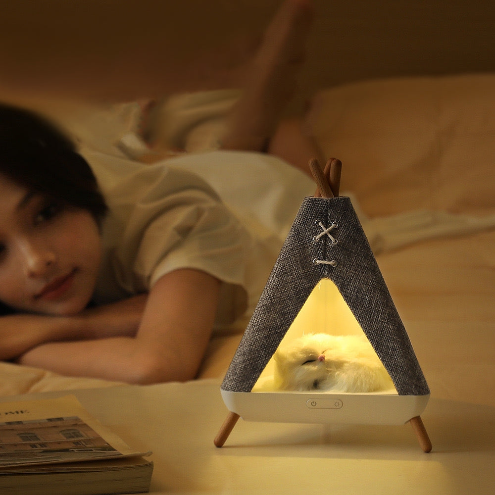 Cat-In-A-Hut Bluetooth Speaker + LED Night Lamp (5-9 Working Days Delivery)