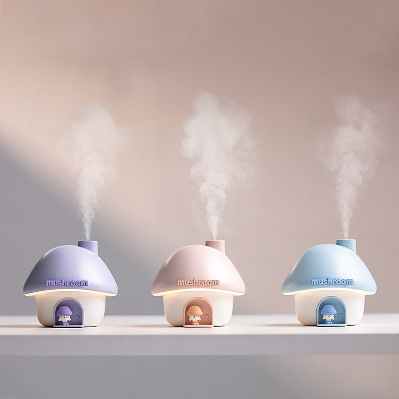 Mushroom Cottage Rechargeable Humidifier With Projector Background (5-9 Working Days Delivery)