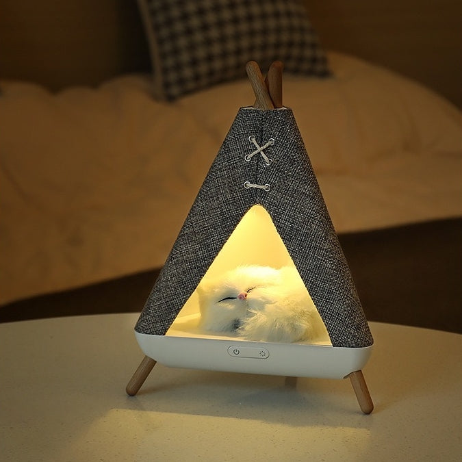 Cat-In-A-Hut Bluetooth Speaker + LED Night Lamp (5-9 Working Days Delivery)