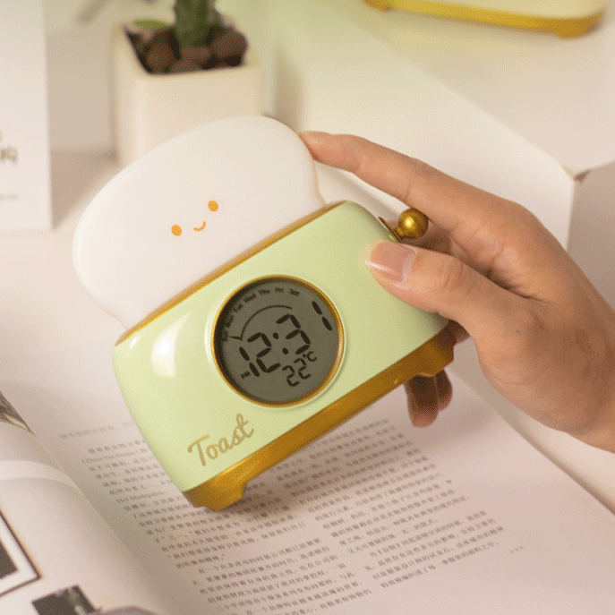 << READY STOCK >> Bread Toaster LED Night Lamp + Alarm Clock