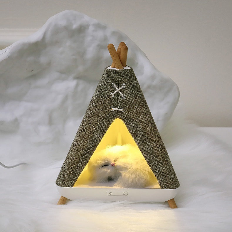 Cat-In-A-Hut Bluetooth Speaker + LED Night Lamp (5-9 Working Days Delivery)