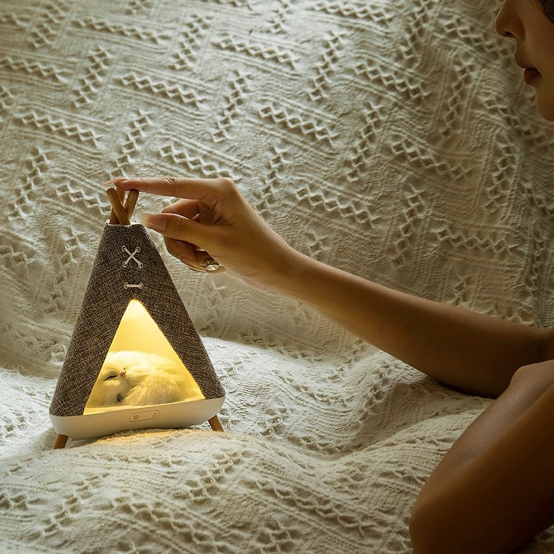 Cat-In-A-Hut Bluetooth Speaker + LED Night Lamp (5-9 Working Days Delivery)