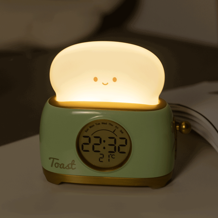<< READY STOCK >> Bread Toaster LED Night Lamp + Alarm Clock