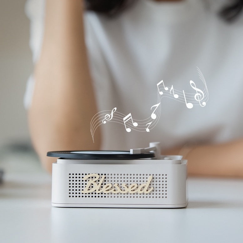 Modern Minimal Vinyl Player Bluetooth Speaker (5-9 Working Days Delivery)