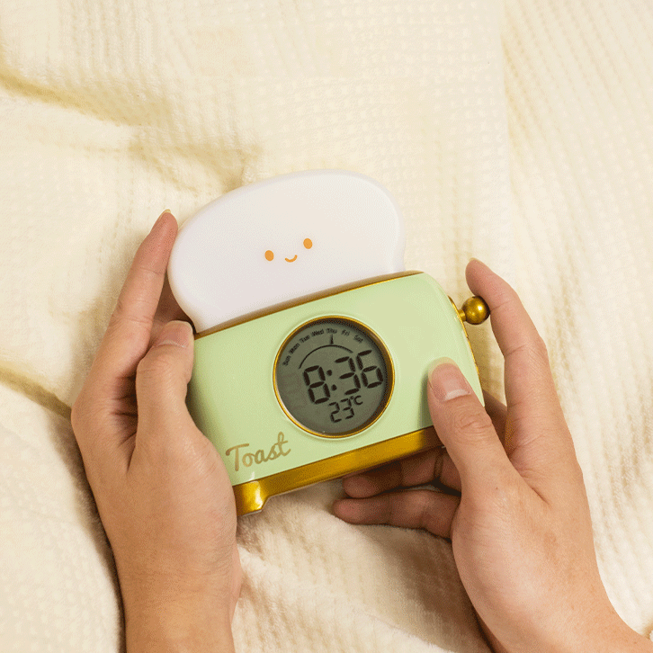 << READY STOCK >> Bread Toaster LED Night Lamp + Alarm Clock