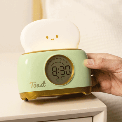 << READY STOCK >> Bread Toaster LED Night Lamp + Alarm Clock