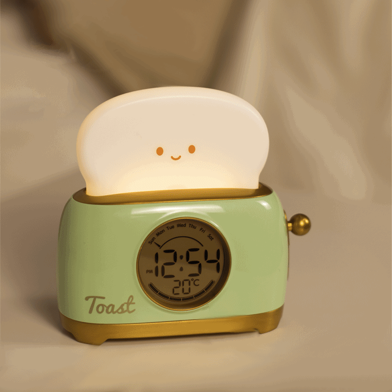 << READY STOCK >> Bread Toaster LED Night Lamp + Alarm Clock
