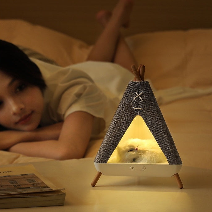 Cat-In-A-Hut Bluetooth Speaker + LED Night Lamp (5-9 Working Days Delivery)