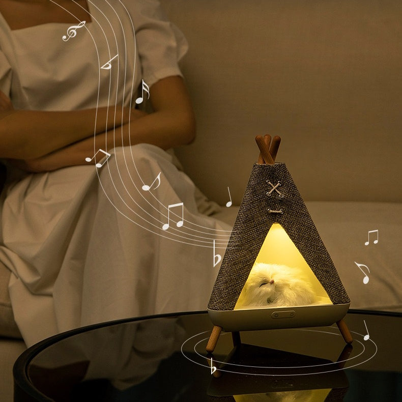 Cat-In-A-Hut Bluetooth Speaker + LED Night Lamp (5-9 Working Days Delivery)