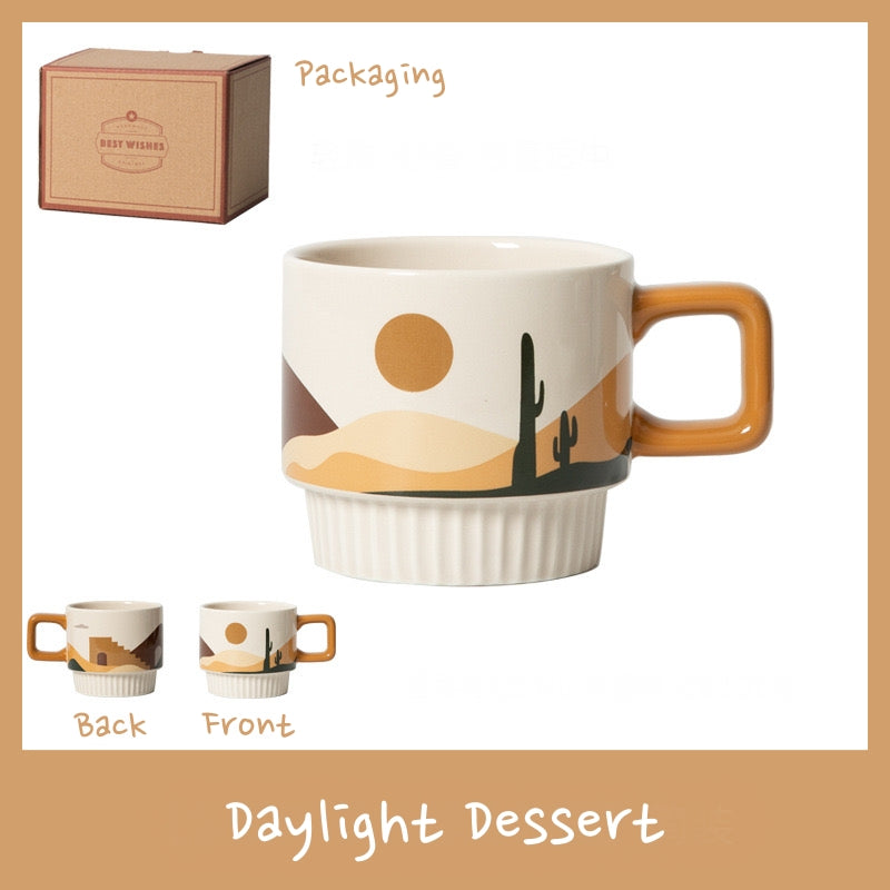 Minimal Flat-Design Ceramic Coffee Mug (5 - 9 Working Days Delivery)