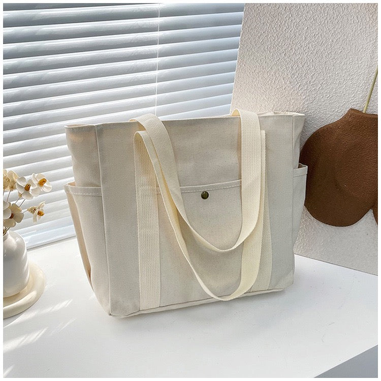 <<READY STOCK>> Tokyo Casual Canvas Tote Bag With Side Pocket