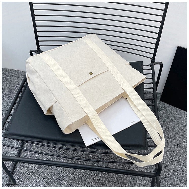 <<READY STOCK>> Tokyo Casual Canvas Tote Bag With Side Pocket