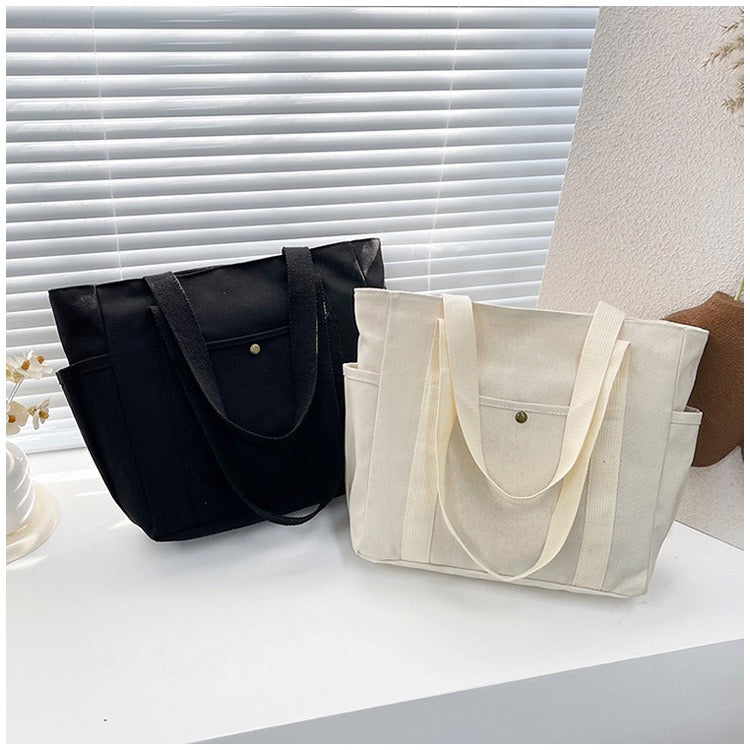 <<READY STOCK>> Tokyo Casual Canvas Tote Bag With Side Pocket