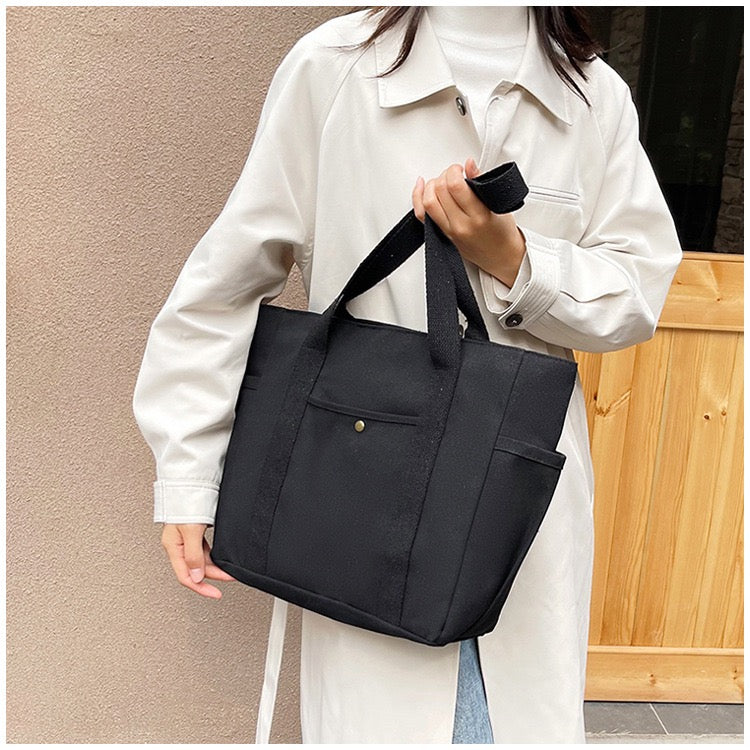 <<READY STOCK>> Tokyo Casual Canvas Tote Bag With Side Pocket
