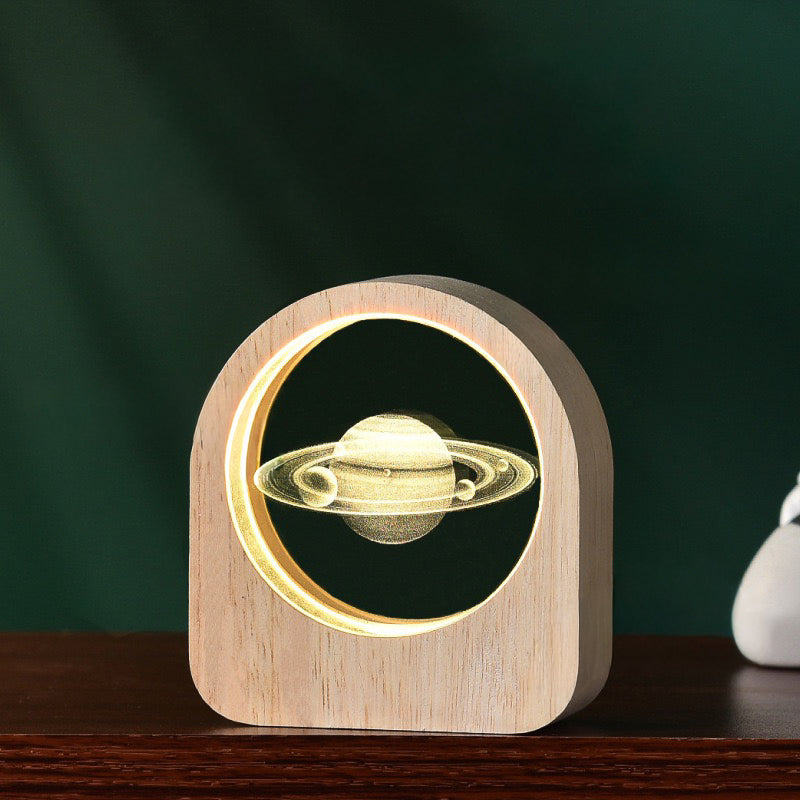 Decorative Wood Frame Glass Night Lamp (5-9 Working Days Delivery)