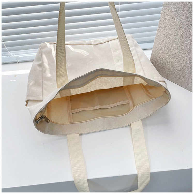 <<READY STOCK>> Tokyo Casual Canvas Tote Bag With Side Pocket