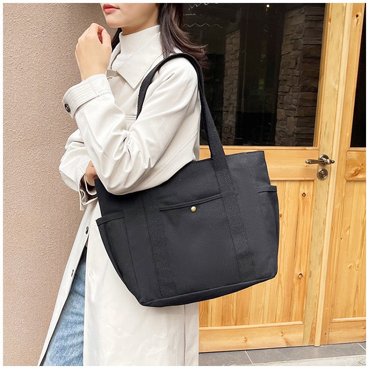 <<READY STOCK>> Tokyo Casual Canvas Tote Bag With Side Pocket