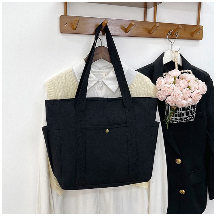 <<READY STOCK>> Tokyo Casual Canvas Tote Bag With Side Pocket