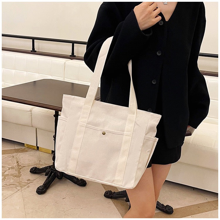 <<READY STOCK>> Tokyo Casual Canvas Tote Bag With Side Pocket