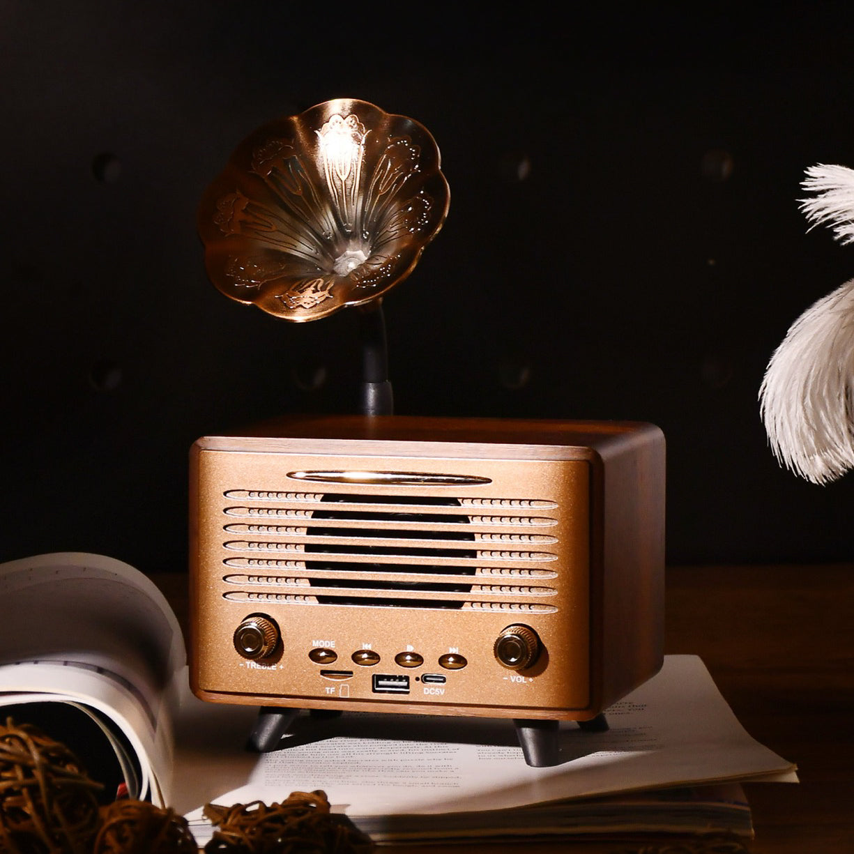 Retro Bronze Gramophone Bluetooth Speaker (5-9 Working Days Delivery)