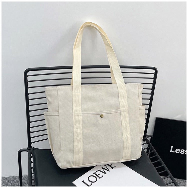 <<READY STOCK>> Tokyo Casual Canvas Tote Bag With Side Pocket