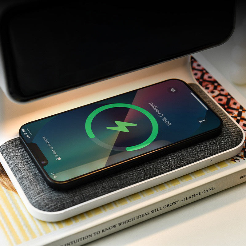 Modern Multifunctional Wireless Charging Pad + LED Lamp + Display Clock (5 - 9 Working Days Delivery)