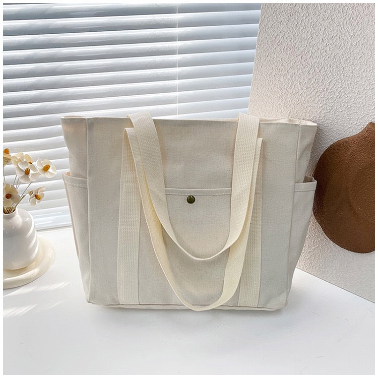 <<READY STOCK>> Tokyo Casual Canvas Tote Bag With Side Pocket