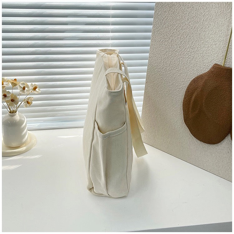 <<READY STOCK>> Tokyo Casual Canvas Tote Bag With Side Pocket