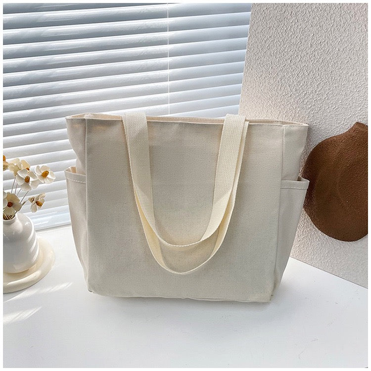 <<READY STOCK>> Tokyo Casual Canvas Tote Bag With Side Pocket