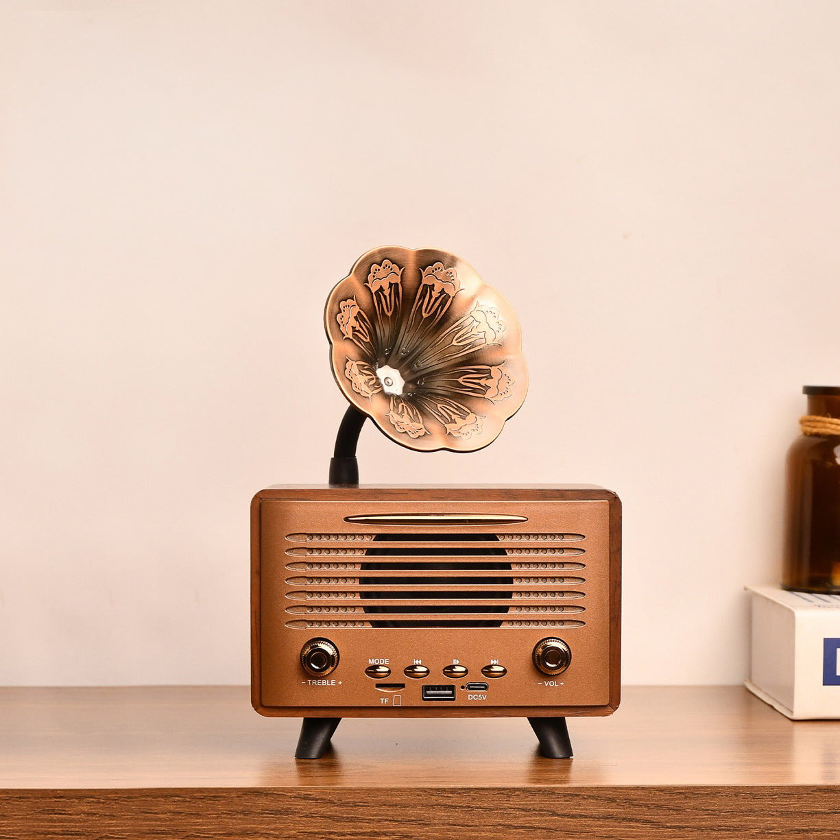 Retro Bronze Gramophone Bluetooth Speaker (5-9 Working Days Delivery)