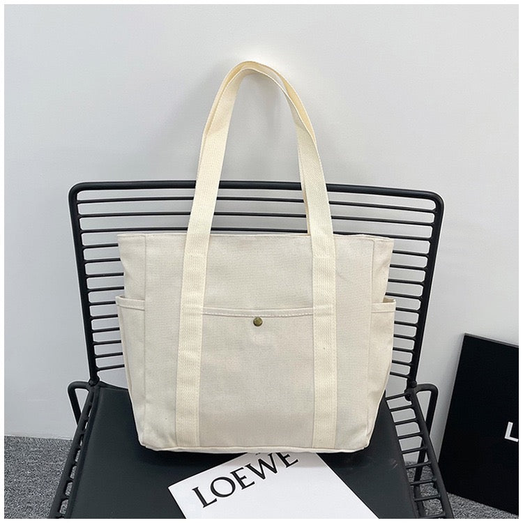 <<READY STOCK>> Tokyo Casual Canvas Tote Bag With Side Pocket