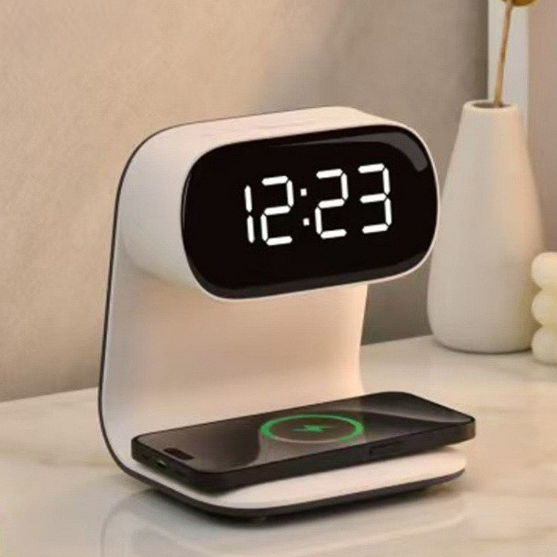 V2 Modern Multifunctional Wireless Charging Pad + LED Lamp + Display Clock (5 - 9 Working Days Delivery)