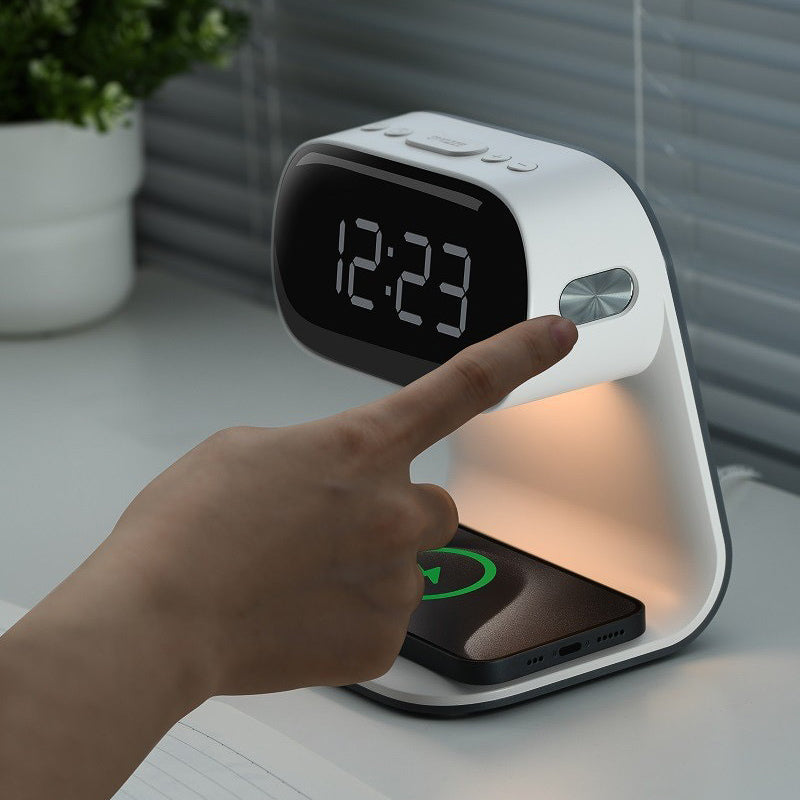 V2 Modern Multifunctional Wireless Charging Pad + LED Lamp + Display Clock (5 - 9 Working Days Delivery)