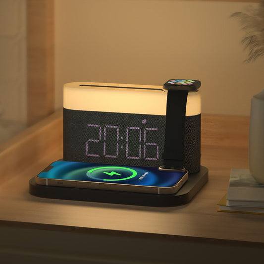S26W Wireless Charging Pad + LED Lamp + Display Clock (5 - 9 Working Days Delivery)
