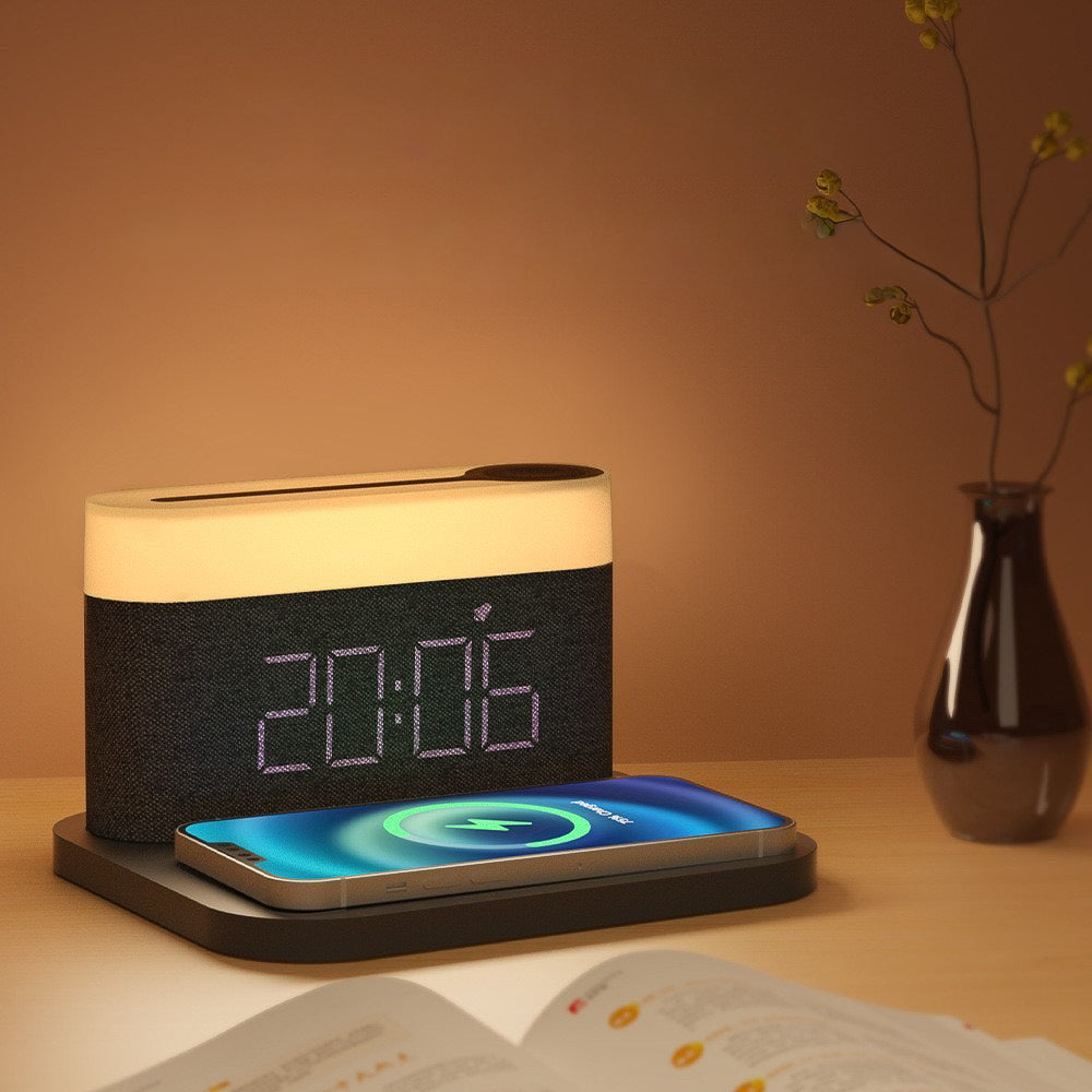 S26W Wireless Charging Pad + LED Lamp + Display Clock (5 - 9 Working Days Delivery)