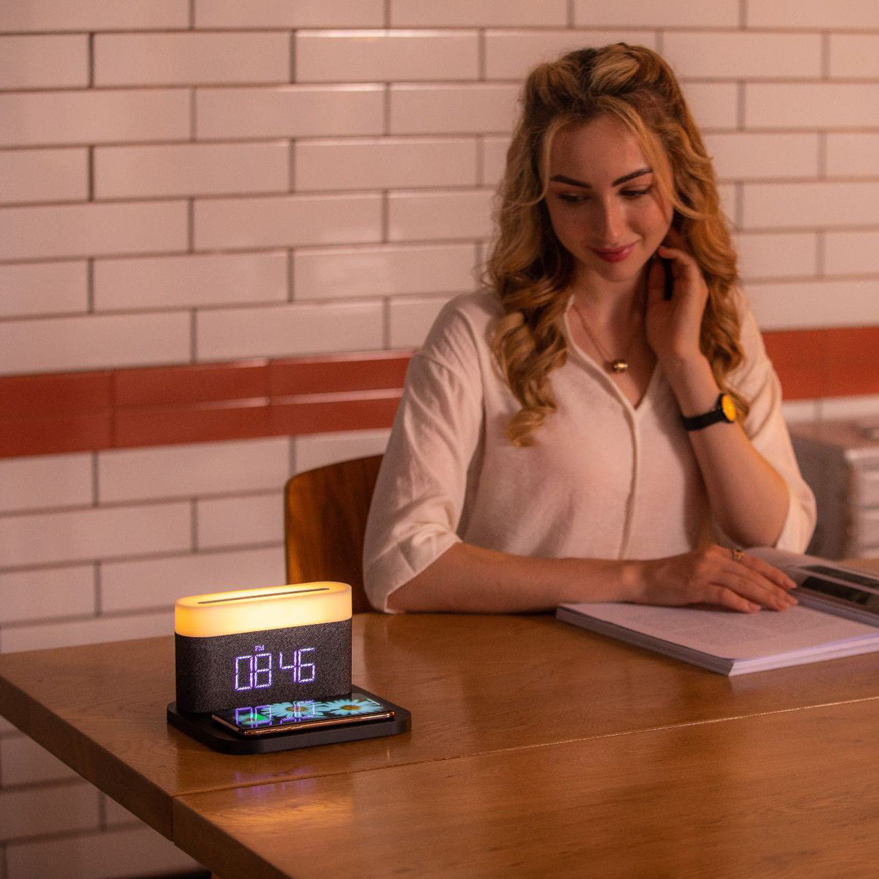 S26W Wireless Charging Pad + LED Lamp + Display Clock (5 - 9 Working Days Delivery)