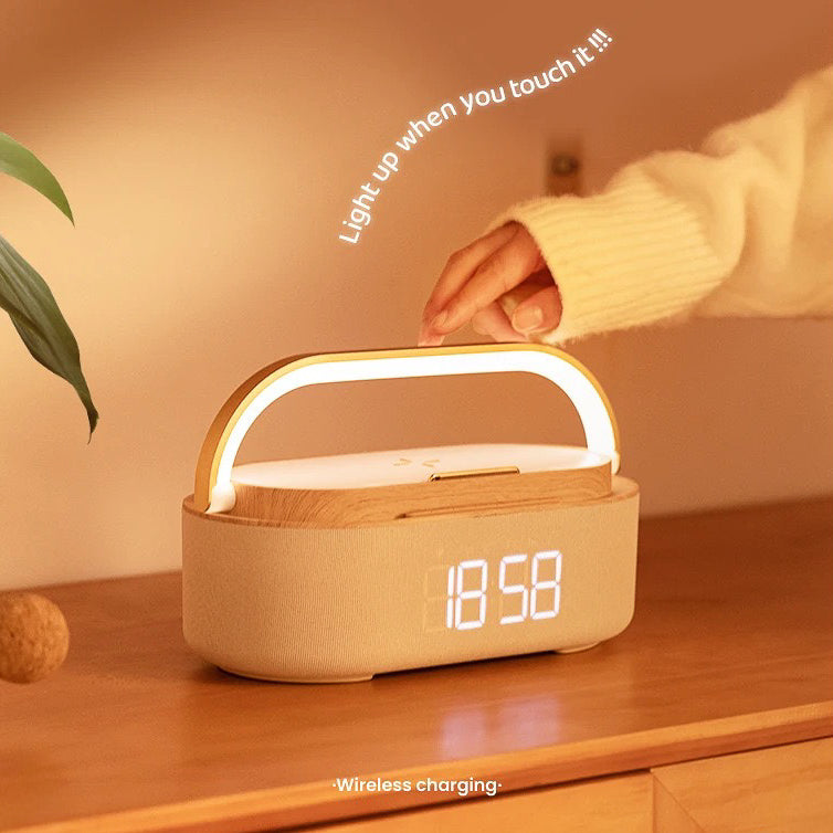 S29 6 In 1 Wireless Charging Pad +Bluetooth Speaker + Display Clock (5 - 9 Working Days Delivery)