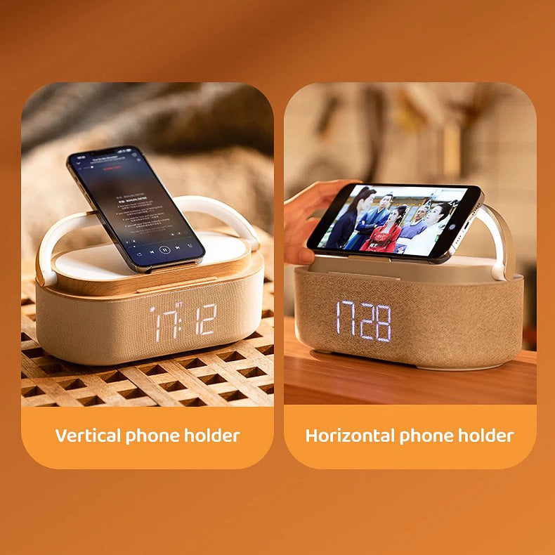 S29 6 In 1 Wireless Charging Pad +Bluetooth Speaker + Display Clock (5 - 9 Working Days Delivery)