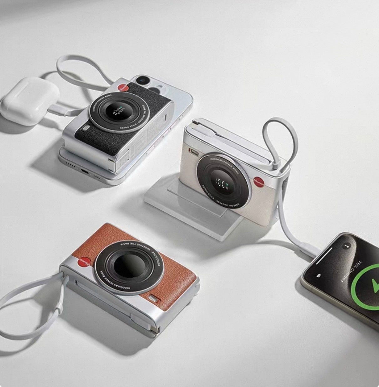 LiberFeel V3 Retro Camera Powerbank 10000mAh With Wireless Charging (5-9 Working Days Delivery)