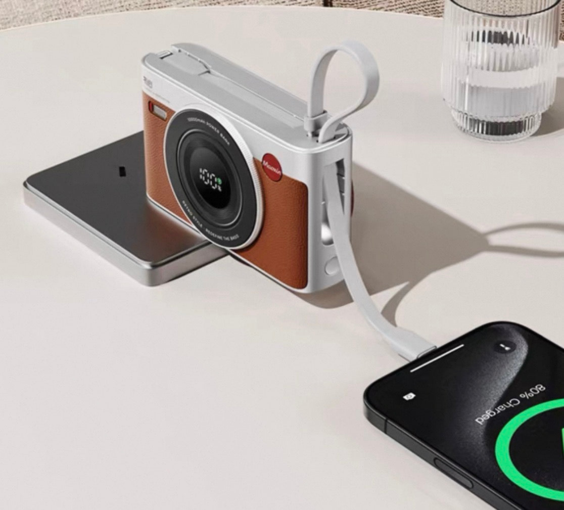 LiberFeel V3 Retro Camera Powerbank 10000mAh With Wireless Charging (5-9 Working Days Delivery)