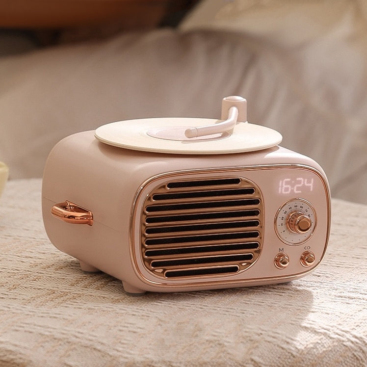 << READY STOCK >> DY12 Vintage Vinyl Player Bluetooth Speaker With Clock