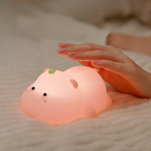 << 1-4 DAYS DELIVERY >> Pink Baby Hippo LED Night Lamp