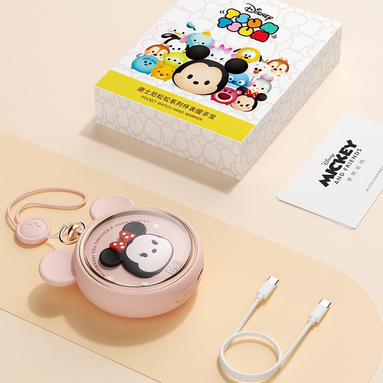 << READY STOCK >> Disney Tsum Tsum Pocket Watch Mini Powerbank + Handwarmer