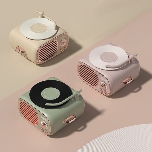 << READY STOCK >> DY12 Vintage Vinyl Player Bluetooth Speaker With Clock