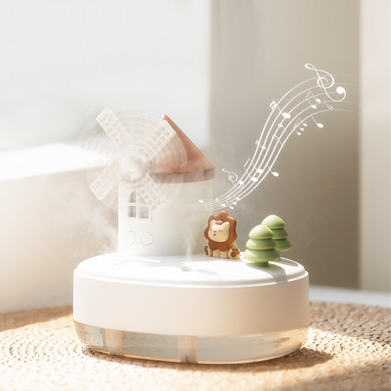 << READY STOCK >> Windmill 2 in 1 Rechargeable Humidifier + Music Box